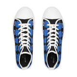 Blue Bear Men's High Top Sneakers (Black background)