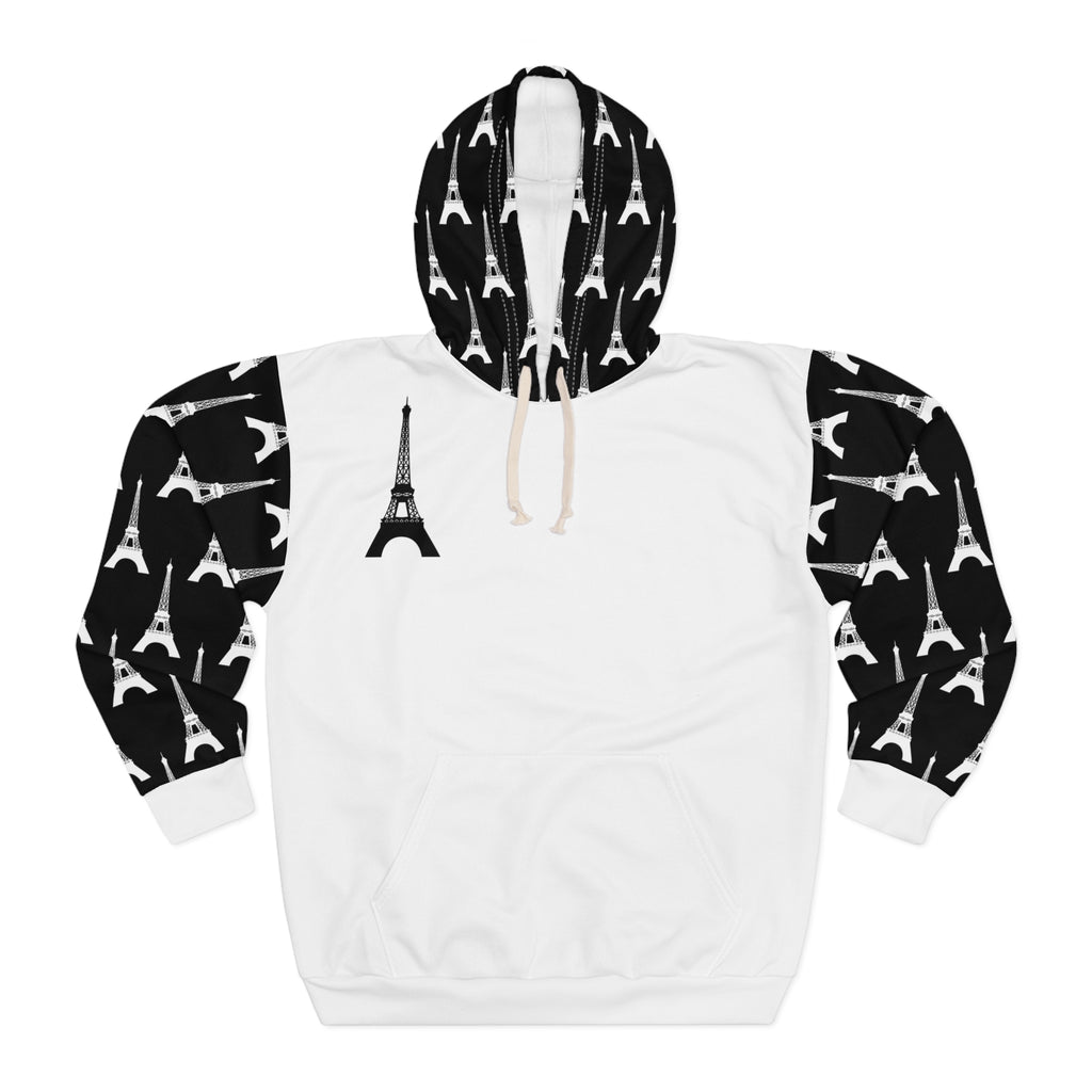 PARIZ Eiffel Tower Hoodie (White with Black)