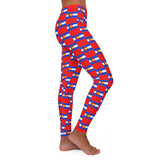 Women's Colorado Checkered Flag Leggings (Red)
