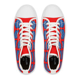 Blue Bear Women's High Tops (Red background)