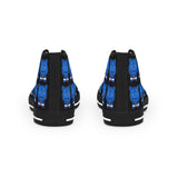 Blue Bear Men's High Top Sneakers (Black background)