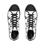 PARIZ Eiffel Tower Men's High Top Sneakers (White with Black)