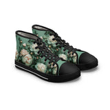 PARIZ Pale Blush and Creamy White Peonies Women's High Top Sneakers