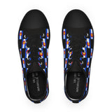 Colorado Checkered Flag Men's Low Top Sneakers (Black background)