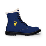 ZeLimited Male Elk Silhouette Men's Fur-Lined Boots (Navy Blue 2)