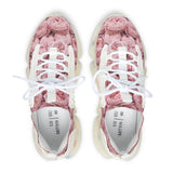 PARIZ Pastel Pink Peonies Women's Athletic Sneakers