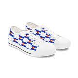 Colorado Checkered Flag Women's Low Tops (Red Background)