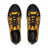 PARIZ Yellow Peonies Men's Low Top Sneakers