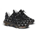 PARIZ Eiffel Tower Women's Mesh Sneakers (Black with White)