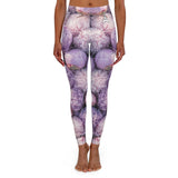 PARIZ Lavender Peonies Leggings (white logo)