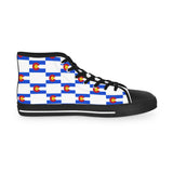 Colorado Checkered Flag Men's High Tops (white background)
