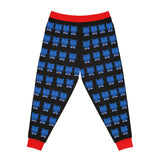 ZeLimited Blue Bear Men's Athletic Joggers (Black with Red)
