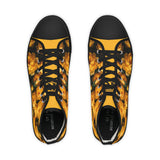 PARIZ Yellow Peonies Men's High Top Sneakers