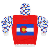 ZeLimited Colorado Checkered Flag Hoodie (White with Red)