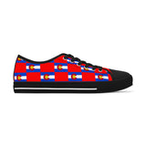 Colorado Checkered Flag Women's Low Tops (Red Background)