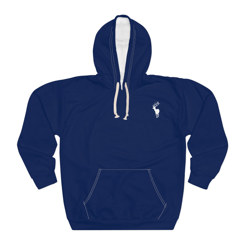 ZeLimited Male Elk Silhouette Hoodie (Navy Blue)