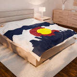 Colorado Flag - Cozy Velveteen Plush Blanket