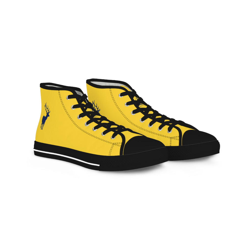 ZeLimited Male Elk Silhouette Men's High Top Sneakers (Yellow)