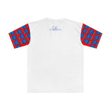 Blue Bear Men's Loose T-Shirt (Red sleeve with white)