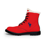 ZeLimited Female Elk Silhouette Women's Fur-Lined Boots (Red 2)