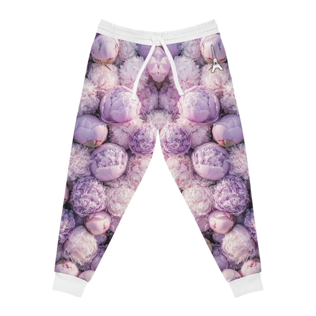 PARIZ Lavender Peonies Joggers (White Trim)