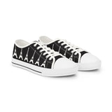 PARIZ Eiffel Tower Men's Low Top Sneakers (Black with White)