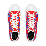 Colorado Checkered Flag Men's High Tops (red background)