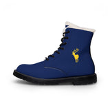 ZeLimited Male Elk Silhouette Men's Fur-Lined Boots (Navy Blue 2)