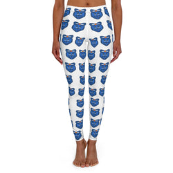 ZeLimited Blue Bear Women's White All-Over Print Leggings