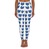 ZeLimited Blue Bear Women's White All-Over Print Leggings