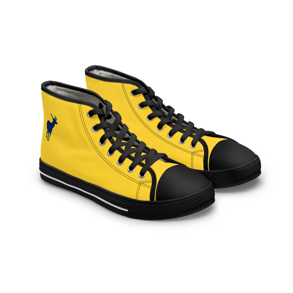 ZeLimited Female Elk Silhouette Women's High Top Sneakers (Yellow)