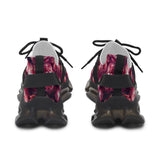 PARIZ Pink Peonies Women's Athletic Sneakers