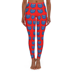 ZeLimited Blue Bear Women's Red All-Over Print Leggings