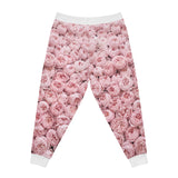 PARIZ Pastel Pink Peonies Joggers (white trim)