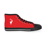 ZeLimited Male Elk Silhouette Men's High Top Sneakers (Red)