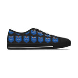 Blue Bear Women's Low Top Sneakers (Black Background)