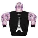 PARIZ Lavender Peonies Hoodie (Black with Peonies)