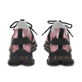 PARIZ Pastel Pink Peonies Women's Athletic Sneakers