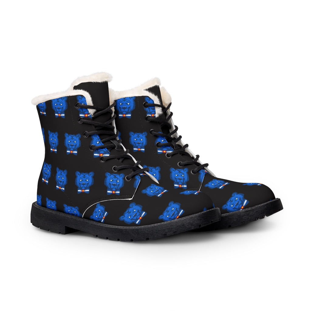 Blue Bear Men’s Fur-Lined Leather Boots (White Background)