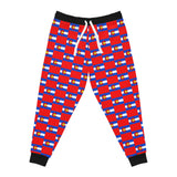 ZeLimited Colorado Checkered Flag Athletic Joggers (Black with Red)