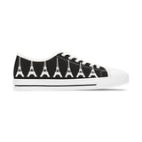 PARIZ Eiffel Tower Women's Low Top Sneakers (black with white)