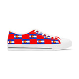 Colorado Checkered Flag Women's Low Tops (Red Background)