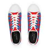 Blue Bear Men's Low Top Sneakers (Red background)