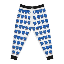 ZeLimited Blue Bear Men's Athletic Joggers (White with Black)