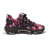 PARIZ Pink Peonies Women's Athletic Sneakers