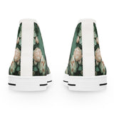 PARIZ Pale Blush and Creamy White Peonies Women's High Top Sneakers