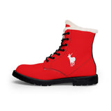 ZeLimited Female Elk Silhouette Women's Fur-Lined Boots (Red)