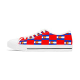 Colorado Checkered Flag Women's Low Tops (Red Background)