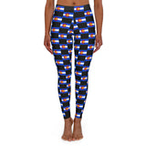 Women's Colorado Checkered Flag Leggings (Black)