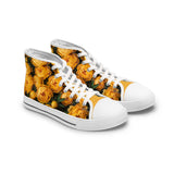 PARIZ Yellow Peonies Women's High Top Sneakers